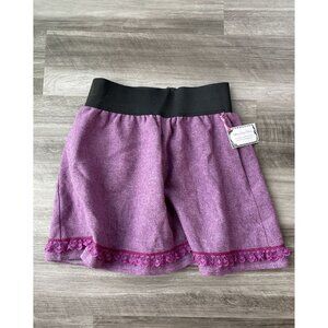 Tiffany Layne Boutique Purple Wool Skirt Lace M NWT Elastic Waist A13